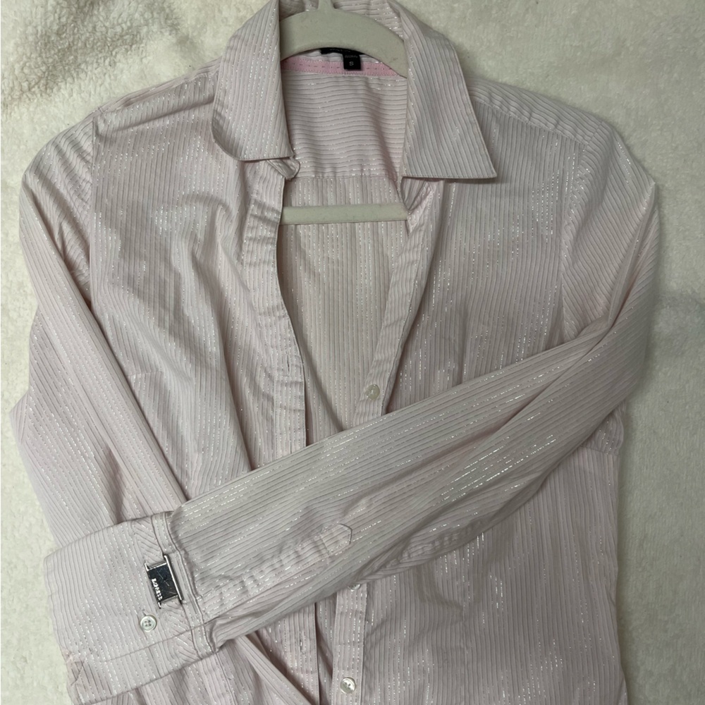 Pink Striped Button-Up Shirt